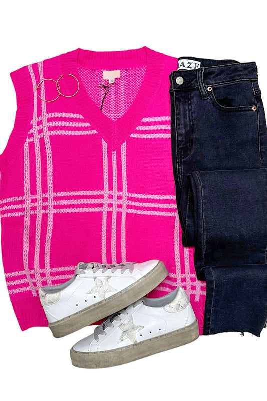 Cora Sweater Vest - Pink