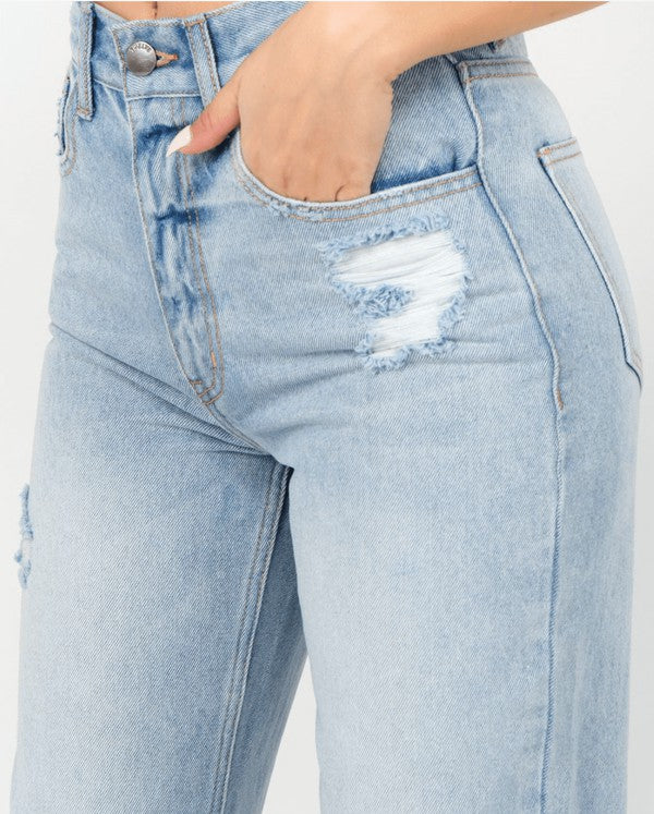 Tapered Crop Mom Jeans