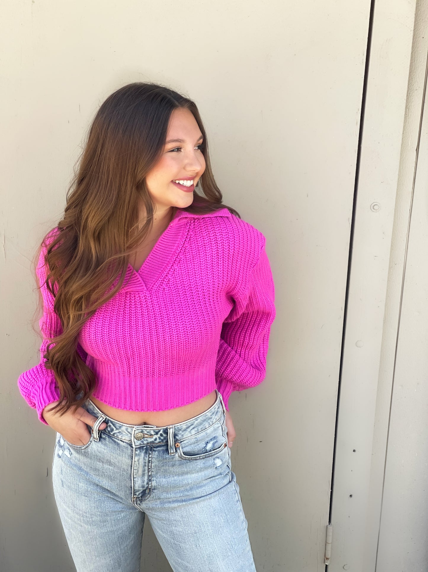 Karley Sweater - Hot Pink