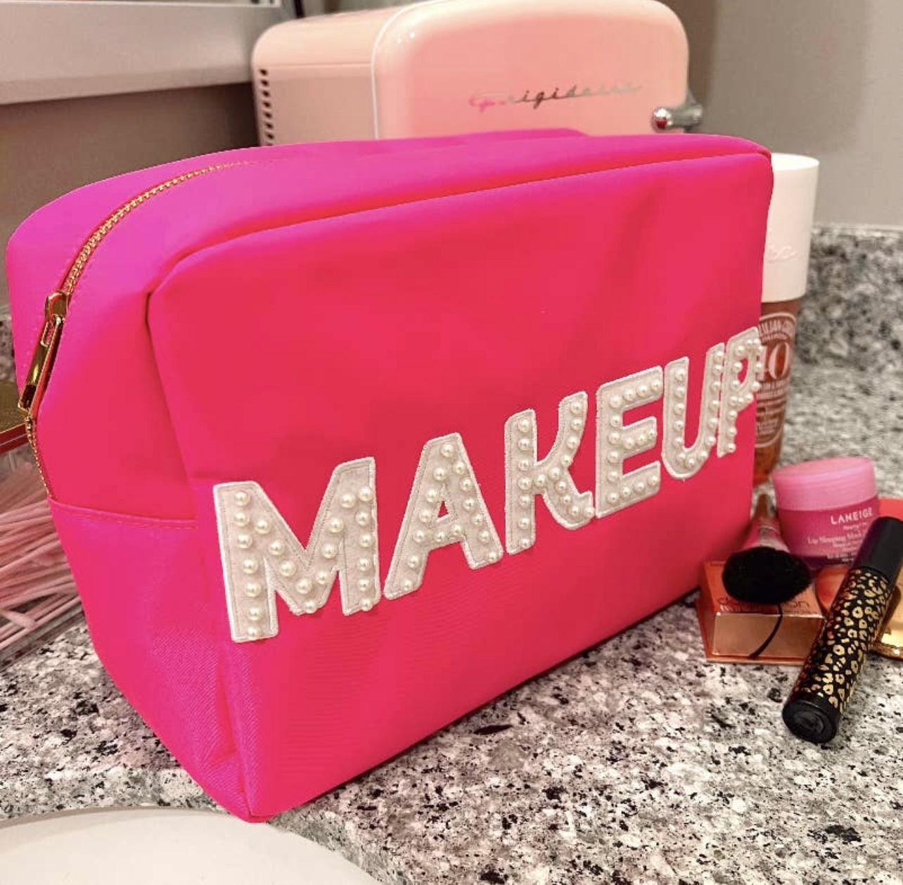 XL Makeup Bag - Hot Pink