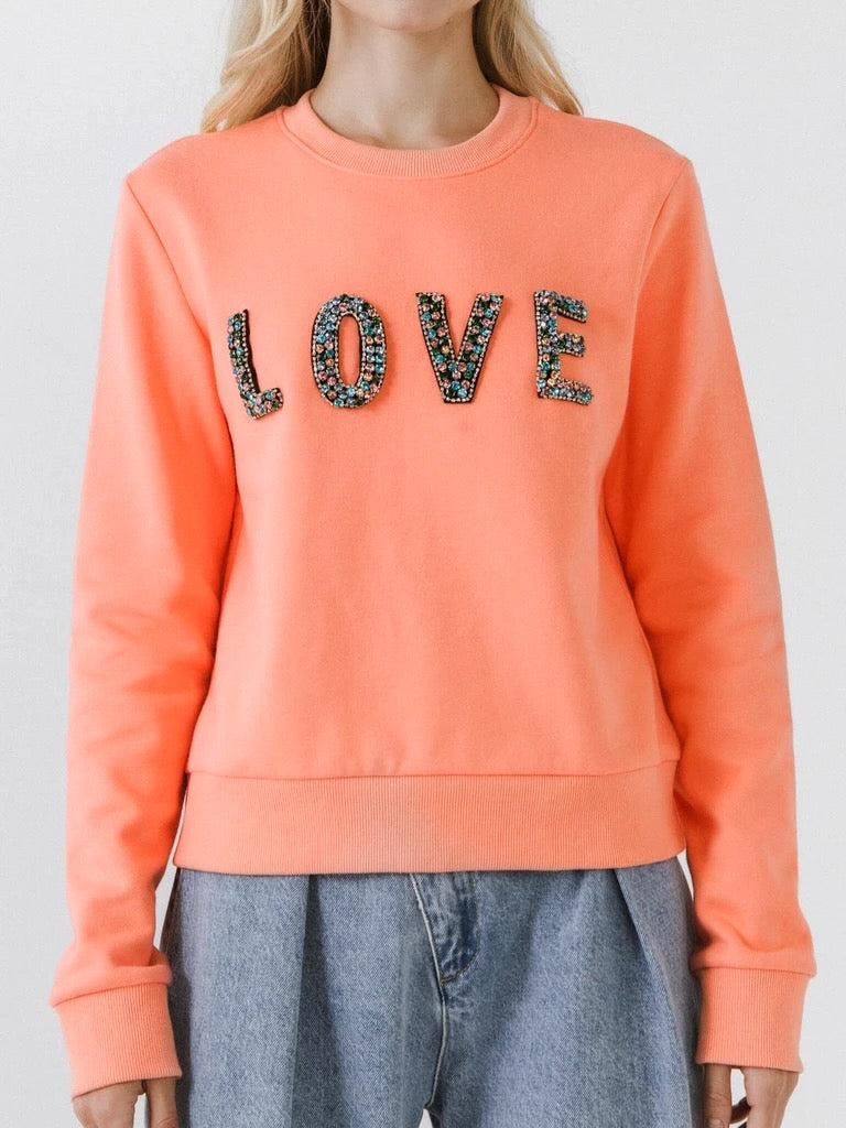 LOVE sweater - Coral