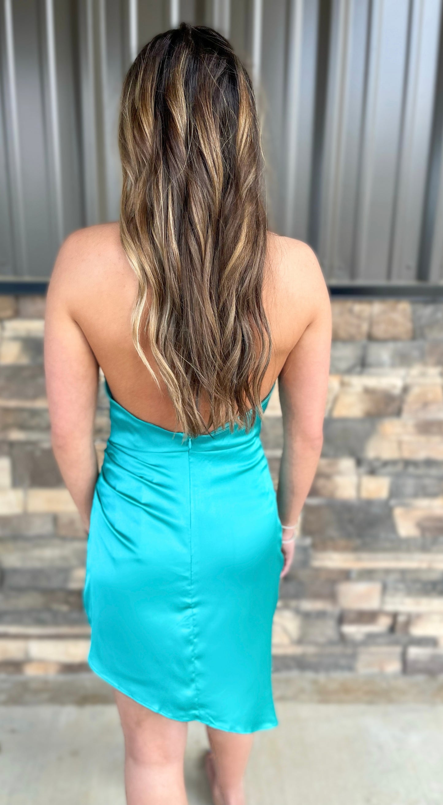 Emerald Open Back Dress